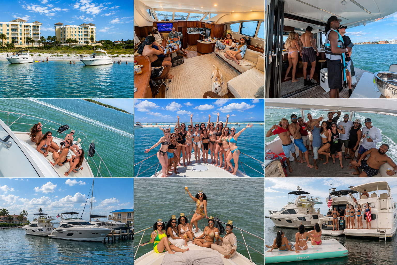 Gulf Coast yacht charter photo collage
